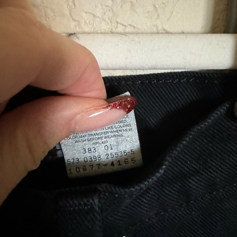 Vintage Silver Tab Levi's Jeans‎ Slim Straight Leg Black High Rise USA Sz 26 - Picture 4 of 7